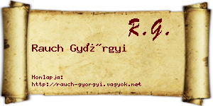 Rauch Györgyi névjegykártya